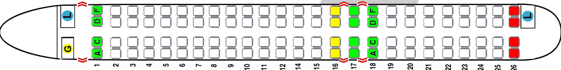 Эмбраер 190 схема посадочных мест